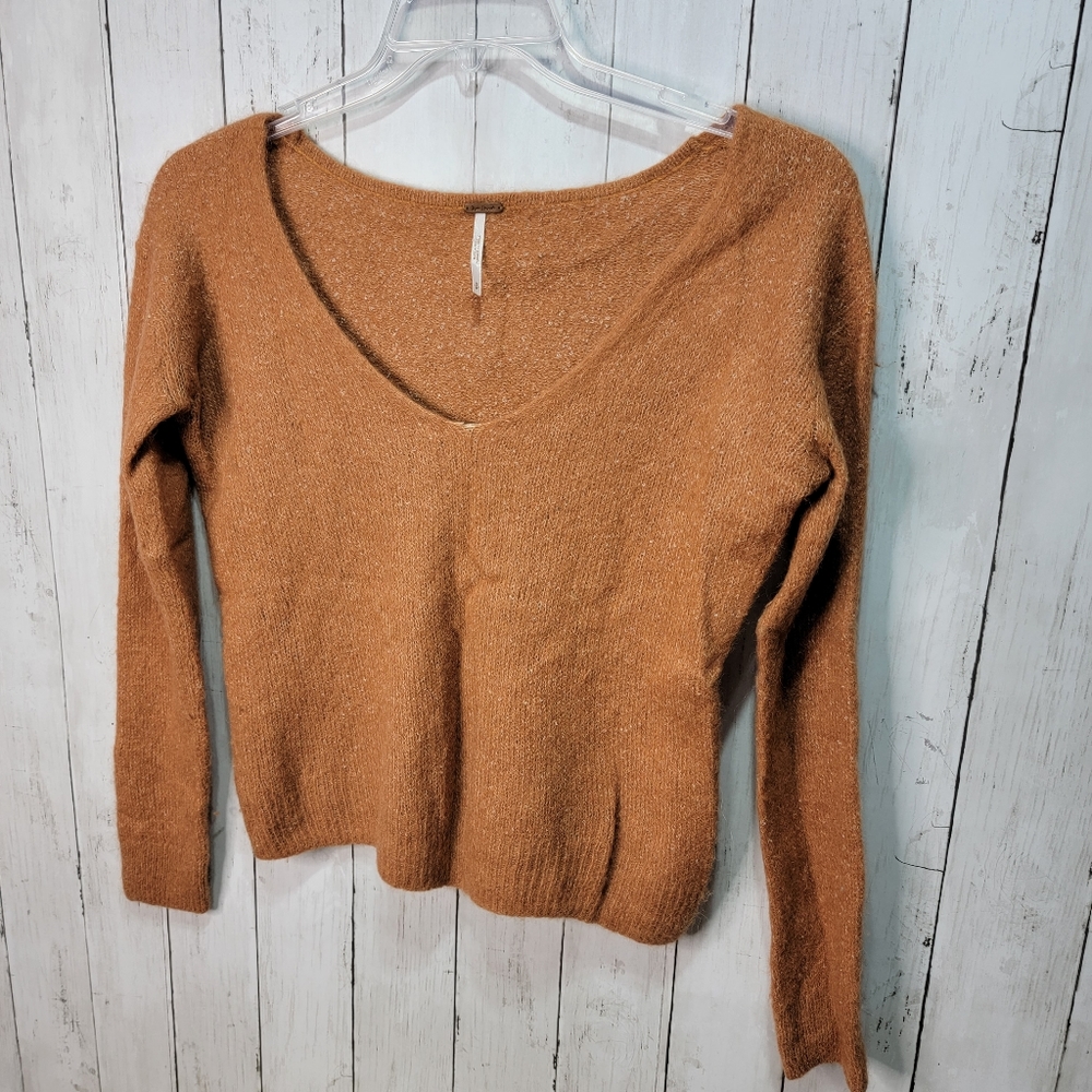 Free People Women's Gossamer Pullover Sweater Terracotta Brown Size Small. - Picture 4 of 8
